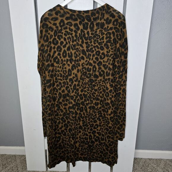 Sanctuary Lenox Leopard Animal Print Open Duster Long Cardigan Size Women’s‎ XL - Picture 3 of 9